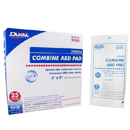 Dukal 5590 Abdominal Pad Box of 25