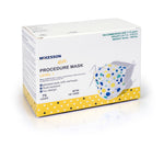 McKesson Kids Procedure Masks, Blue and Yellow Polka Dot Design, ASTM Level 1 29532437