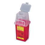 BD Phlebotomy Sharps Red Base Container with Vertical Entry Lid, 1.5 Quart 91174199