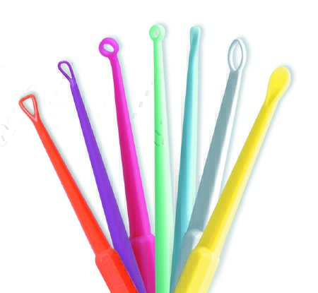 InfantScoop Ear Curette Single End 2 mm Straight Oval Cup, Box of 50 50009841