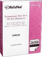 ReliaMed TF4434 Transparent Thin Film IV Site Adhesive Dressing, Box of 50