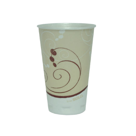 Solo Trophy Drinking Cup, 16 oz., Beige / Burgundy, Styrofoam, Case of 750