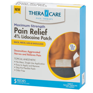 TheraCare Maximum Strength Pain Relief 4% Lidocaine Patch, White 51083644 61362137