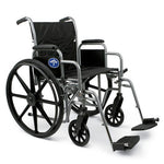 Medline K1 Basic Extra-Wide Wheelchairs: Swing Back Desk Length Arms, Swing Away Leg Rests, 20