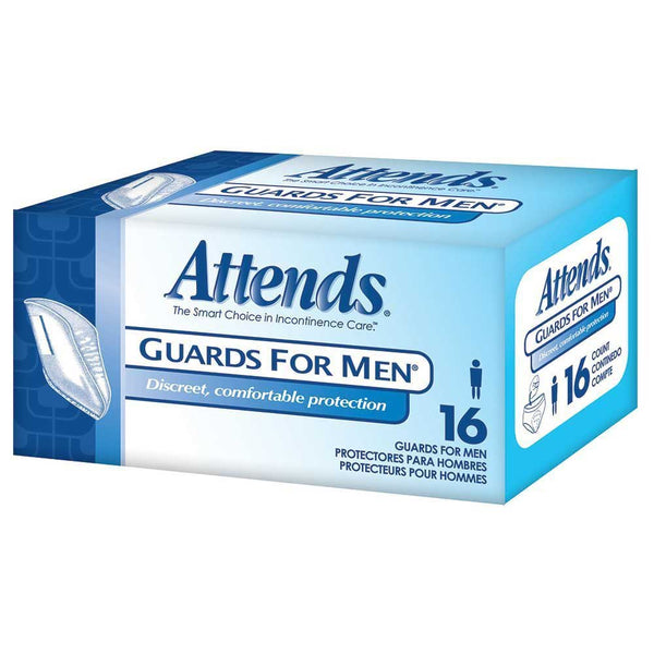 Bladder Control Pad Attends MG0400 Guards For Men Light Absorbency Polymer Male Disposable. Box of 16. 58821505