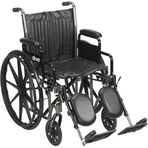 Drive Wheelchair Silver Sport 2 Dual Axle Padded Removable Desk Arm Mag Black 18 Inch 300 lbs.