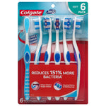 Colgate 360 Toothbrush with Tongue and Cheek Cleaner, Soft - 6 Count