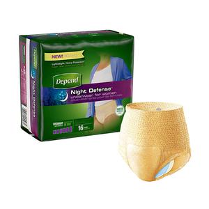 Depend Night Defense Adult Absorbent Underwear Pull On Large Disposable Heavy Absorbency 4 Bags of 16