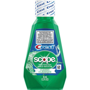 Crest Scope Classic Mouthwash, 1.5 oz., Original Mint Flavor 74679554