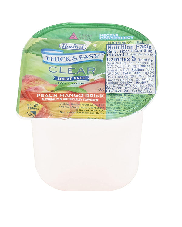 Thick and Easy Clear Thickened Peach Mango Drink, Sugar Free, Nectar Consistency, 4 Ounce, Case of 24 43496925