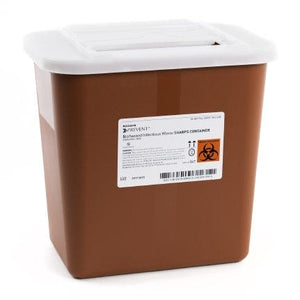 Prevent Sharps Container, 10.25 H X 7 W X 10.5 D Inch, 2 Gallon, Red Base, 1 Container