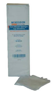 McKesson 16-40334 Non-Woven Sponge Polyester / Rayon 4-Ply 3 X 3 Inch Square NonSterile, Pack of 200