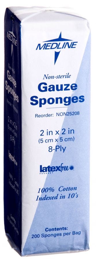 Medline Woven Non-Sterile Gauze Sponges, 2