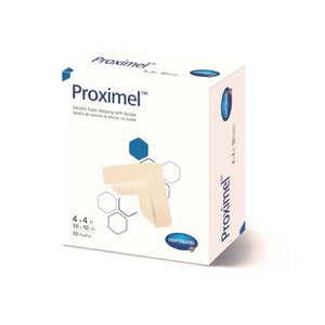 Proximel 14100000 Silicone Dressing, with Border, 3" x 3" Box of 10