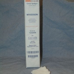 McKesson 12222000 Gauze Sponge Cotton Gauze 12-Ply 2 X 2 Inch Square NonSterile. Pack of 200
