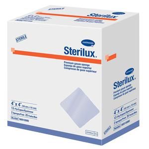 Sterilux 56910000 Cotton Gauze Sponge, Box of 50