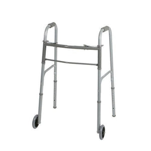 Medline Two-Button Folding Walkers with 5" Wheels 19855239