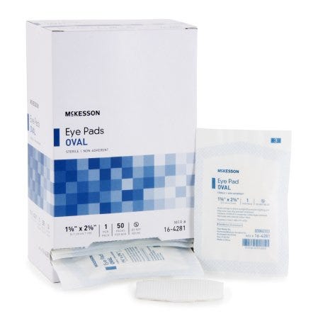 Eye Pad McKesson 164281 Cotton Filler / Spun Blown Polypropylene NonWoven. Box of 50