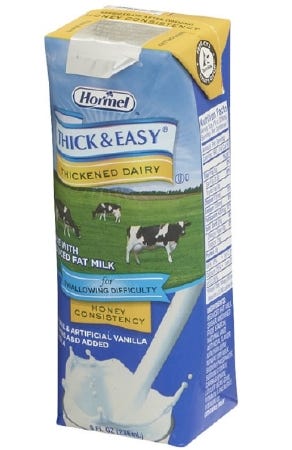 Thick & Easy Thickened Beverage, 8 oz. Carton, Dairy, Ready to Use, Honey, Case of 27 17328012