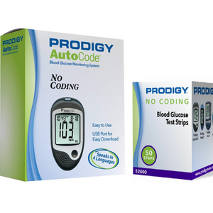 Prodigy Autocode Meter with Blood Glucose Test Strips, 2 Boxes of 50