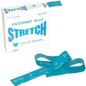 BD Vacutainer Stretch Latex Free Tourniquet, 18" x 1", Box of 25