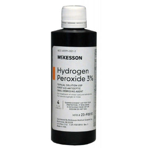 McKesson Hydrogen Peroxide 4 oz. Solution, 3%, Case of 24