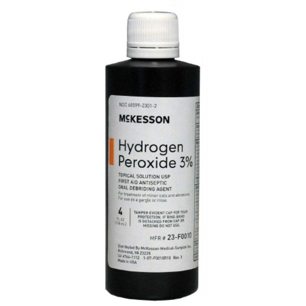 McKesson Hydrogen Peroxide 4 oz. Solution, 3%, Case of 24