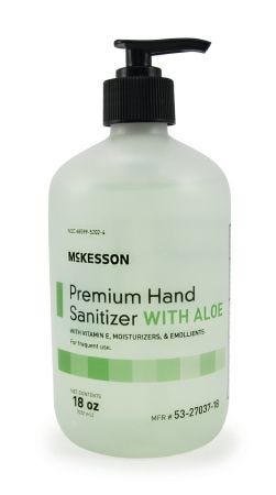 McKesson Premium 53-27037-18 Hand Sanitizer with Aloe 18 oz. Ethanol Gel Pump Bottle 1 Each