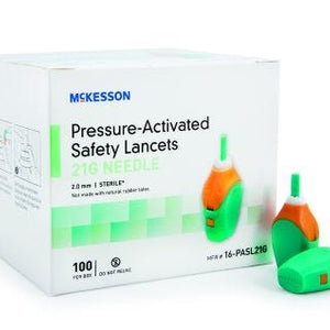 Mckesson 16-PASL21G Pressure Activated Safety Lancet Box of 100