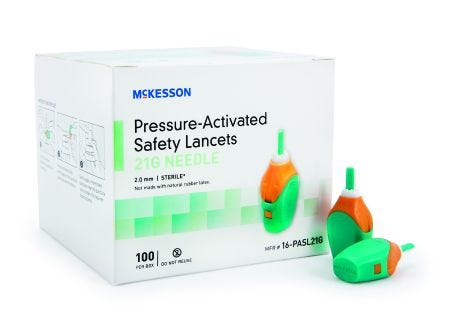 Mckesson 16-PASL21G Pressure Activated Safety Lancet Box of 100