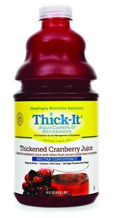 Thick-It B458-A5044 Thickened Beverage AquaCare H2O 64 oz. Bottle Cranberry Ready to Use Nectar. Case of 4