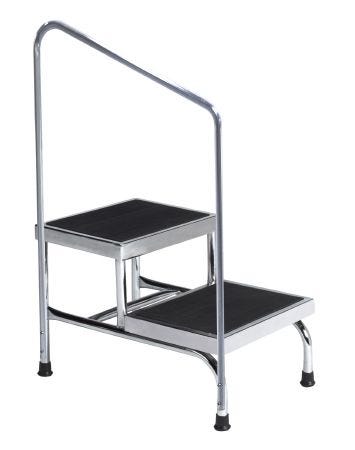 Mckesson Step Stool: 1 Count, Black Powder Coated Steel, 16