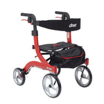 Nitro 4 Wheel Rollator Red Hemi Height Aluminum