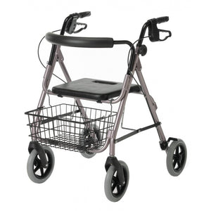 Guardian Deluxe Rollator - with 8" Wheels, Rose, 1 Count 38535115
