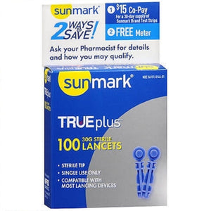 Sunmark TruePlus Twist Top Lancet 28 Gauge Box of 100, Light Blue 21225388
