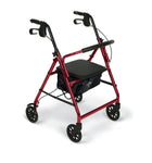 Medline Basic Steel Rollators Red, 1 Count