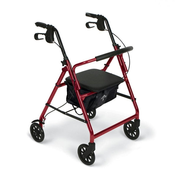 Medline Basic Steel Rollators Red, 1 Count