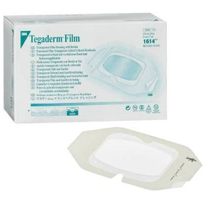 3M Tegaderm 1616 Transparent Film Dressing with Border, Box of 50
