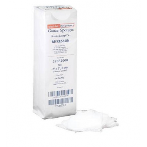 McKesson 22082000 Cotton Gauze Sponge, Pack of 200