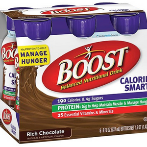 Boost 12188057 Calorie Smart Rich Chocolate 8 oz. Bottle Ready to Use. Case of 24