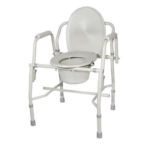 Drive Medical Bedside Commode: Gray, 300 lb Weight Capacity