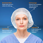 RightCare Disposable Net Bouffant Caps 24