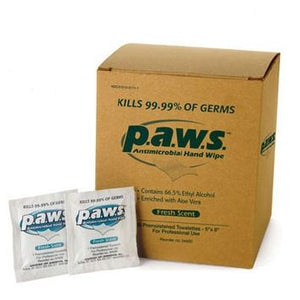 Safetec of America Paws Sanitizing Skin Wipe: 100 Count, 5" x 8", Scented