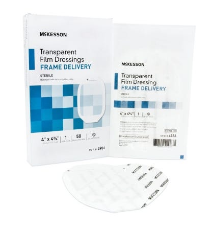 McKesson 4986 Transparent Film Dressing Box of 50