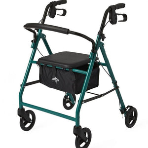 Medline Basic Steel Rollators: 6", Green, 1 Count 50357243
