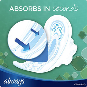 Always Super Absorbency Ultra Thin Feminine Pad , Long, Pack of 32, Unscented
