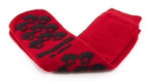 McKesson Terries Slipper Socks, Adult, X-Large, Red, Above the Ankle, 1 Pair