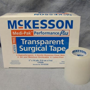 Mckesson 1647220 Plastic Transparent Medical Tape Box of 6