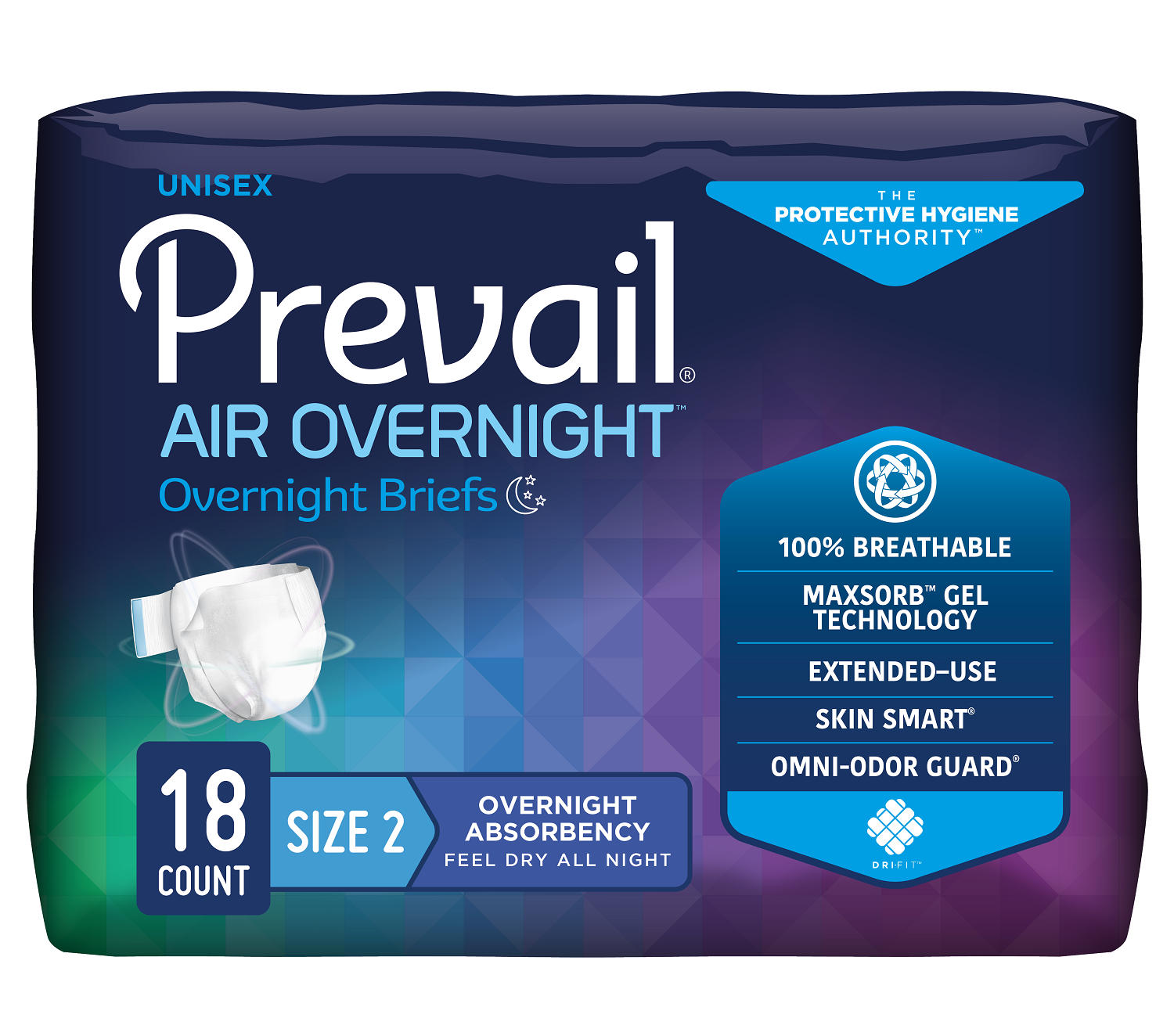 Prevail Air Overnight Briefs, Overnight Absorbency, Breathable, Refastenable Tabs 33874230 20740393