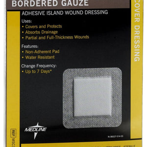 Sterile Bordered Gauze, 6" X 6" with 4" x 4" Pad, Box of 15